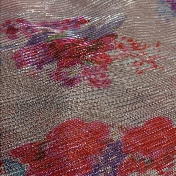 Michael Costello x Revolve Pink and Orange Smocked Ruffled Crop Boho Top - Picture 6 of 6